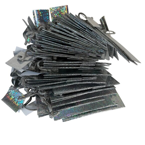 Gift Bag Lot of 35 Holographic Silver 4"x5" Small Shimmer Handles Party Favor - Picture 6 of 9